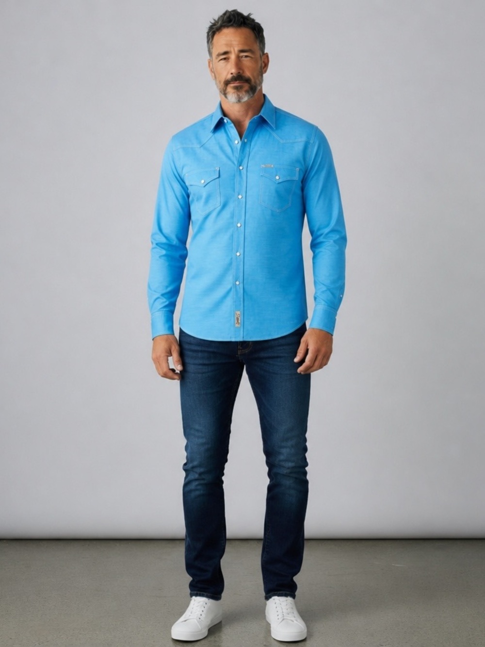 Rafter C Cowboy Collection Snap Button Shirt - Picture 2 of 10